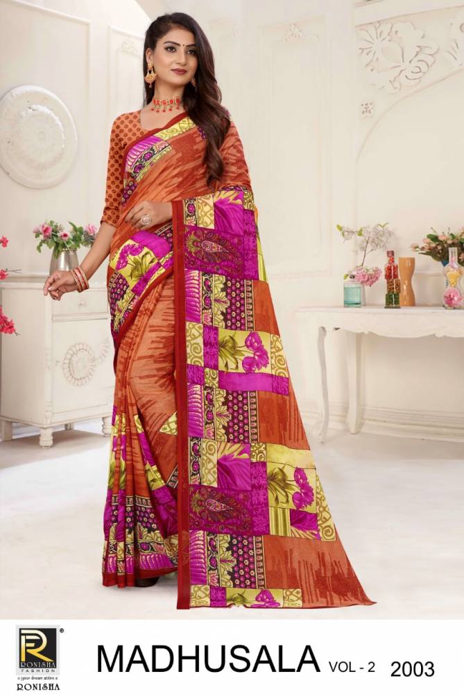 Ronisha Madhusala 2 Regular Wear Renial Printed Latest Saree Collection